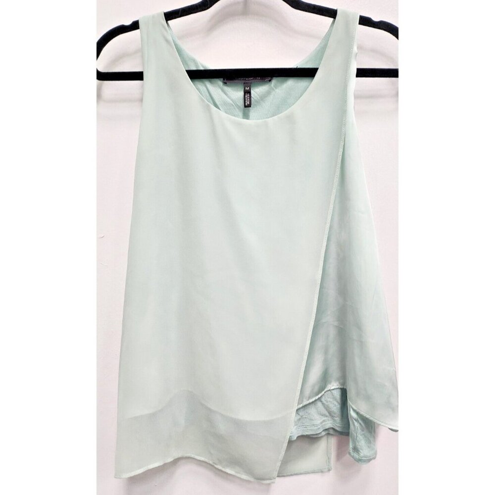 Robert Rodriguez Womens Tank Top Medium Mint Green Asymmetric Layered Romantic‎
